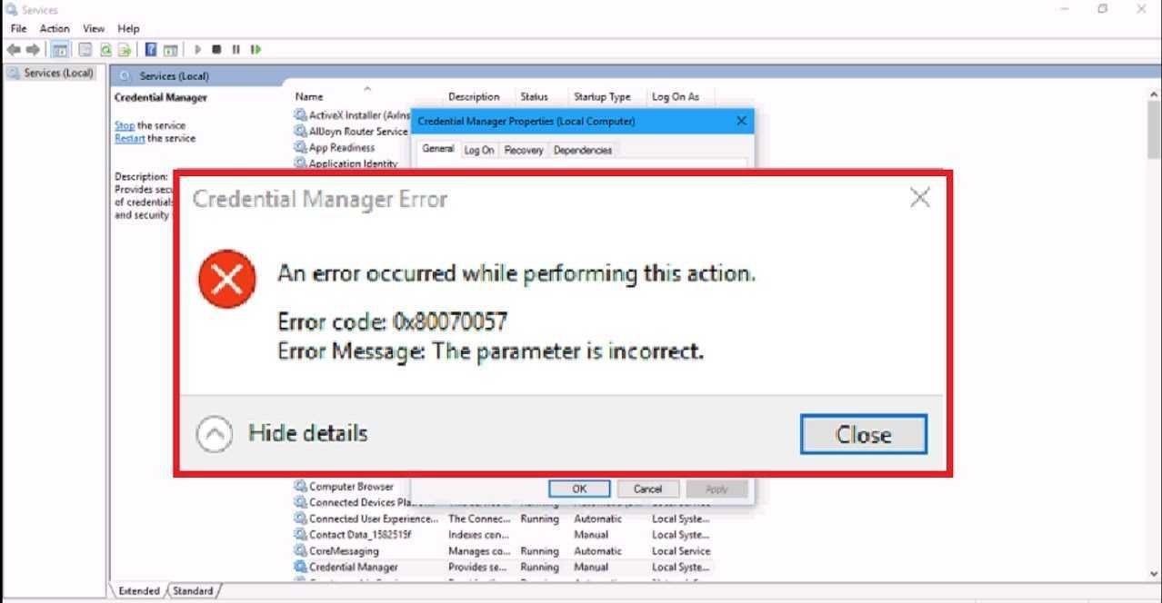 Error Code 80070057